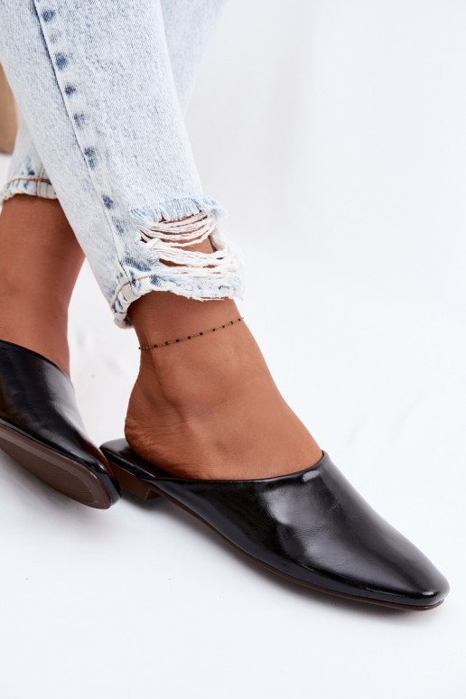 Women's Mules Flat Black Imitation Leather Romelle