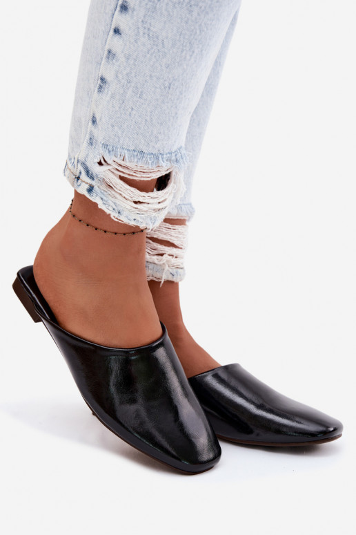 Women's Mules Flat Black Imitation Leather Romelle