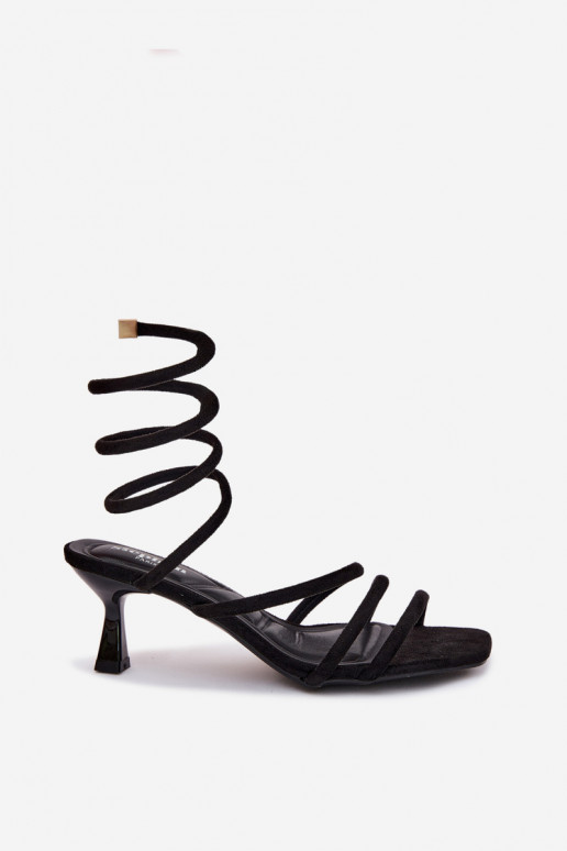 Women's High Heel Sandals With Straps Black Samara