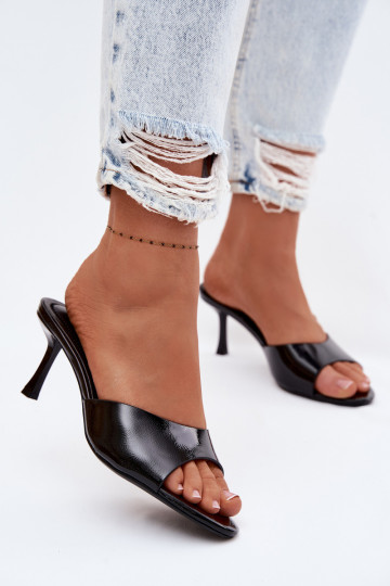 Imitation Leather Heeled Sandals Gold Melissea 2