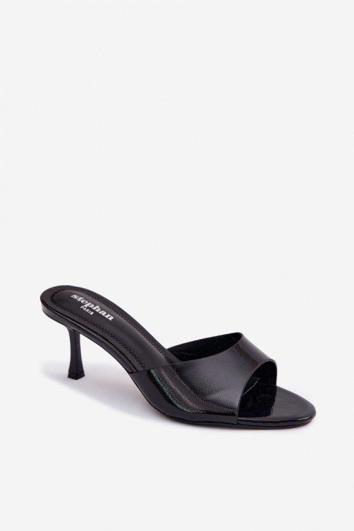 Imitation Leather Heeled Sandals Gold Melissea