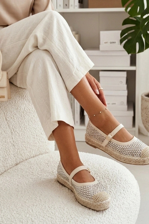 Beżowe Espadryle Na Platformie...