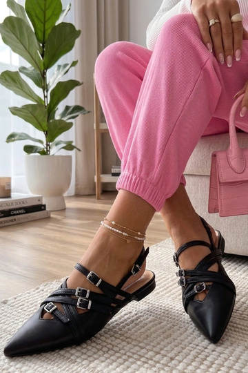 Czarne Balerinki Z Odkrytą...