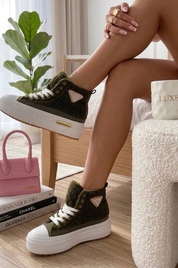 Zielone Trampki Futrzane Z... 2