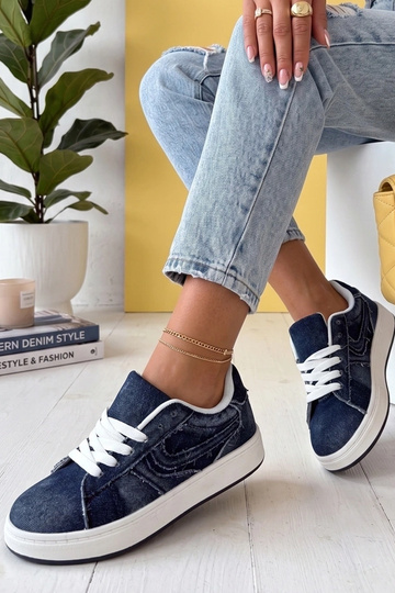 Granatowe Sneakersy Na... 2