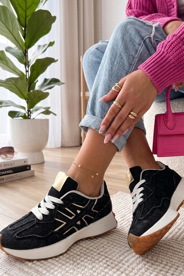 Black denim platform sneakers Constanza