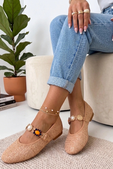 Beżowe Balerinki Z Ozdobnym... 2