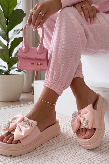 Pink platform clogs with... 2