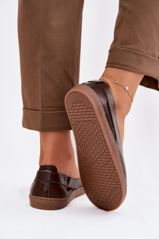 Leather Ballerinas Barefoot Zazoo 10217 Chocolate