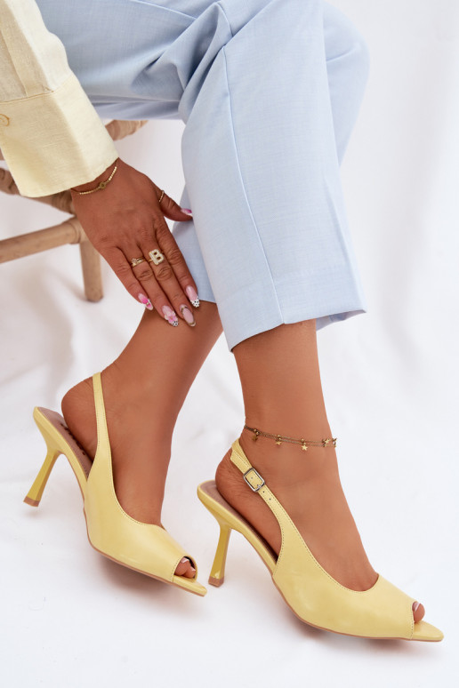 Women's High Heel Yellow Sandals Sevina