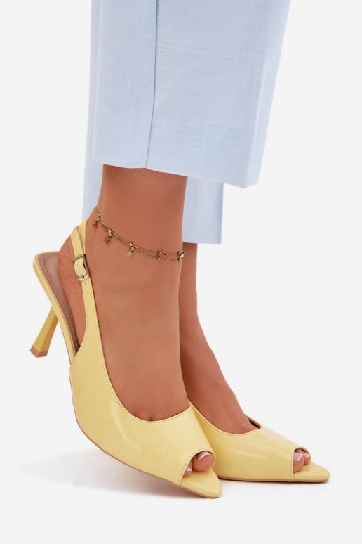 Women's High Heel Yellow Sandals Sevina