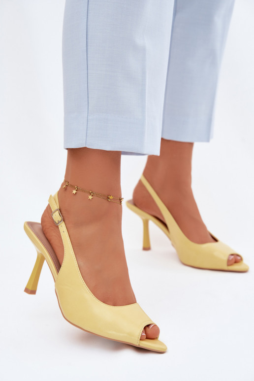 Women's High Heel Yellow Sandals Sevina