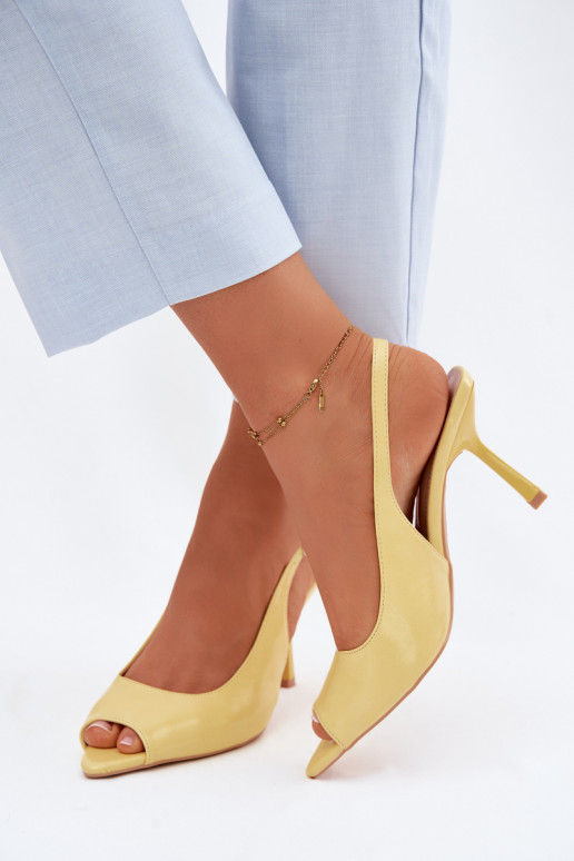 Women's High Heel Yellow Sandals Sevina
