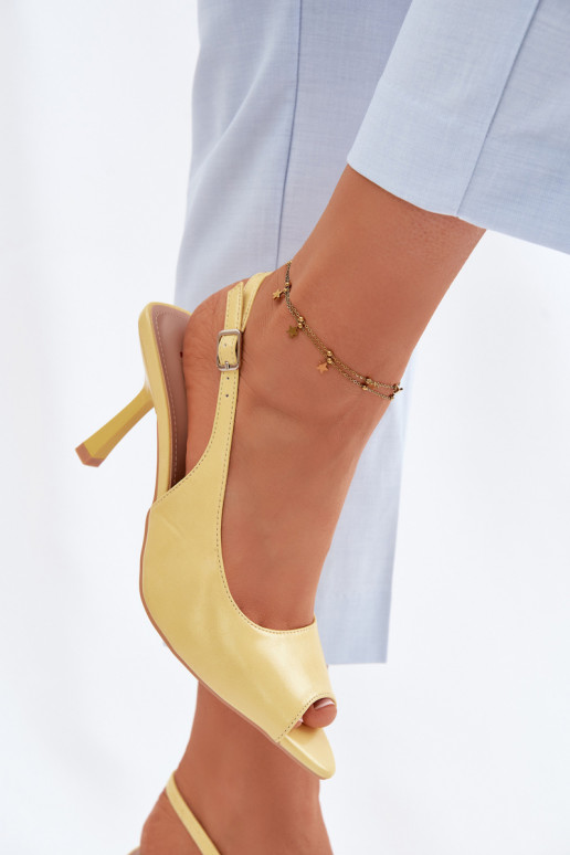 Women's High Heel Yellow Sandals Sevina
