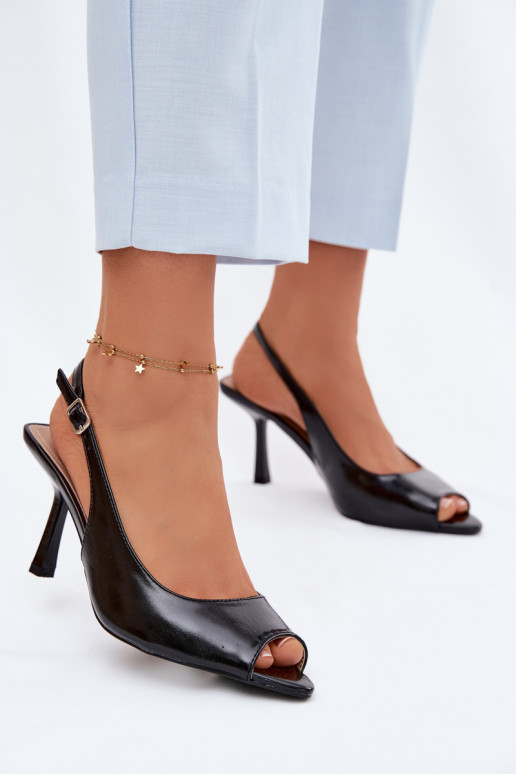 Women's High Heel Black Sandals Sevina