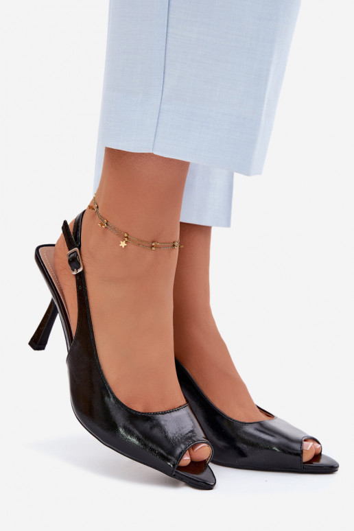 Women's High Heel Black Sandals Sevina