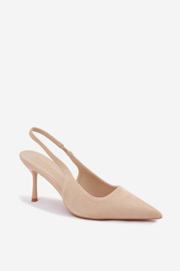 Women's High Heel Sandals Beige Eco Suede Kevina 2