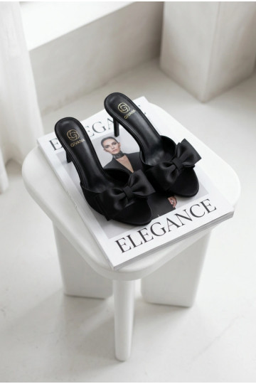 Women's High Heel Sandals With Bow Black Jelessa 2