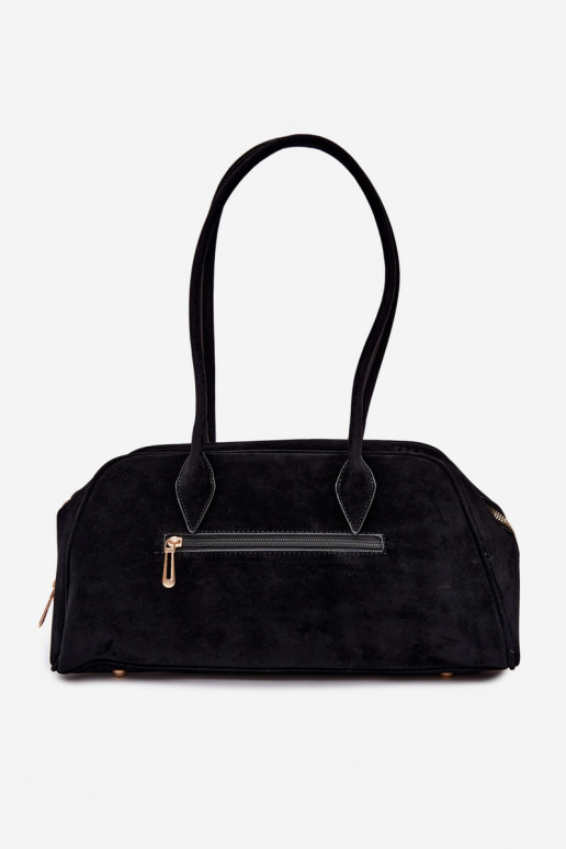 Eco Suede Bag With Keychain Black Noelia