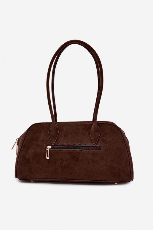 Eco Suede Bag With Keychain Chocolate Noelia