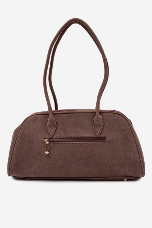 Eco Suede Bag With Keychain Dark Beige Noelia