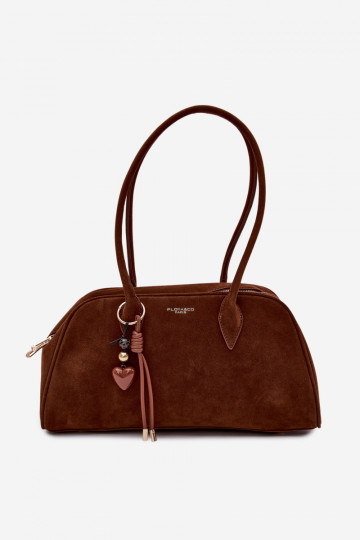 Eco Suede Bag With Keychain Camel Noelia
