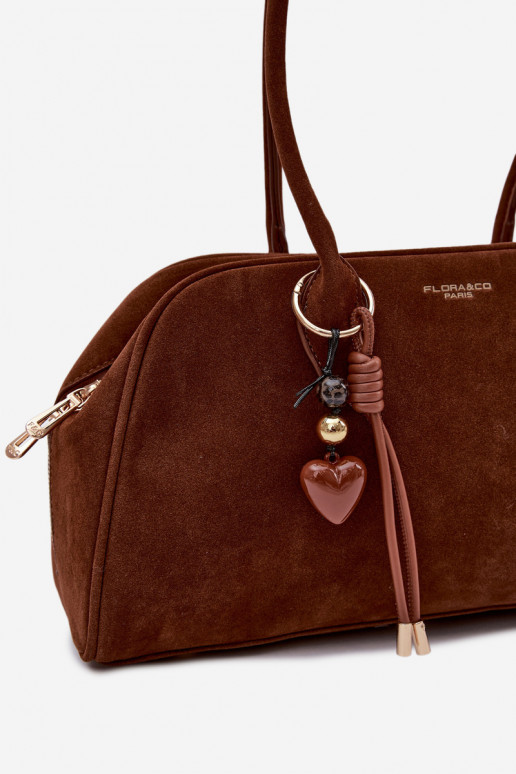 Eco Suede Bag With Keychain Camel Noelia