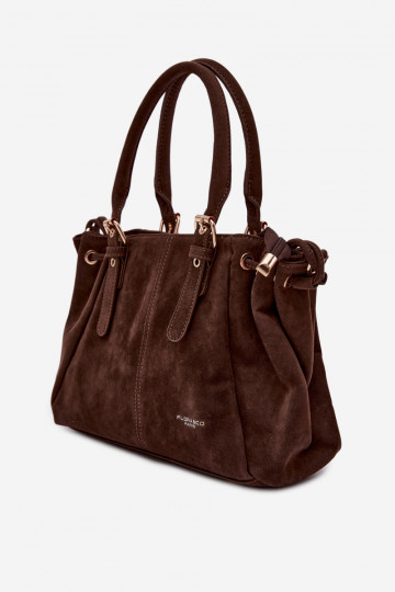 Vessia Chocolate Eco Suede Bag 2