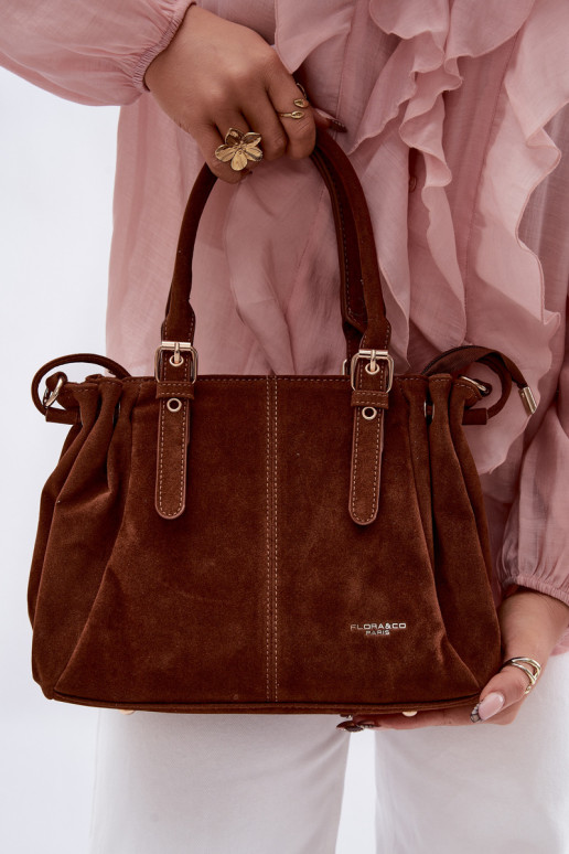 Camel Vessia Eco Suede Bag