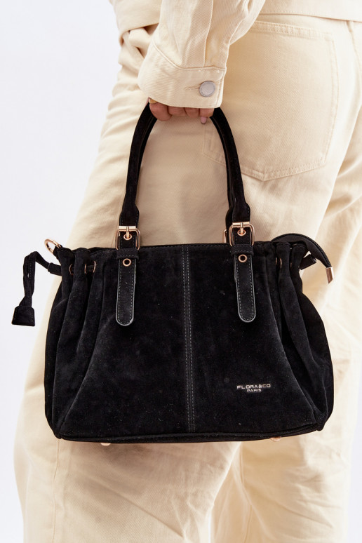 Vessia Black Eco Suede Bag