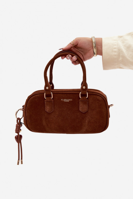 Small Box Bag with Eco Suede Camel Annelle