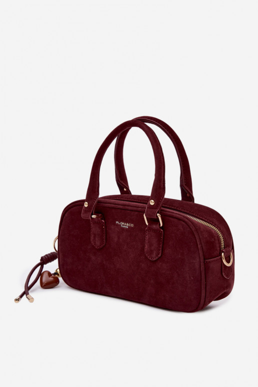 Small Bordeaux Box Bag Made of Eco Suede Annelle