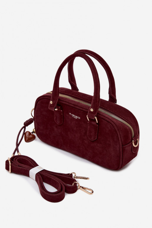 Small Bordeaux Box Bag Made of Eco Suede Annelle