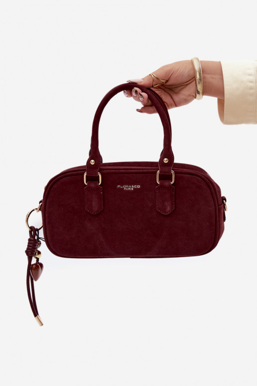 Small Bordeaux Box Bag Made of Eco Suede Annelle