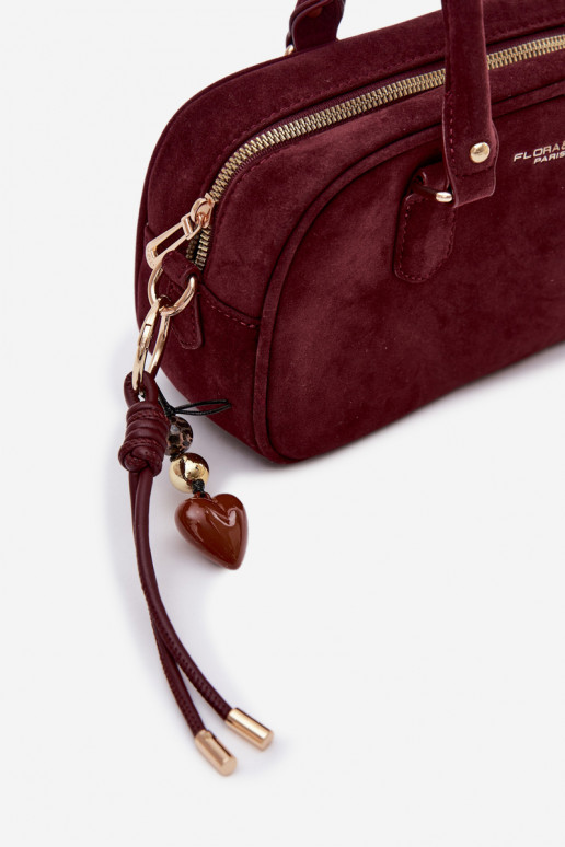 Small Bordeaux Box Bag Made of Eco Suede Annelle