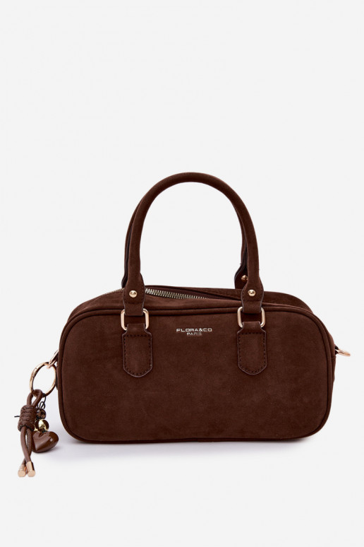 Small Eco Suede Box Bag Chocolate Annelle