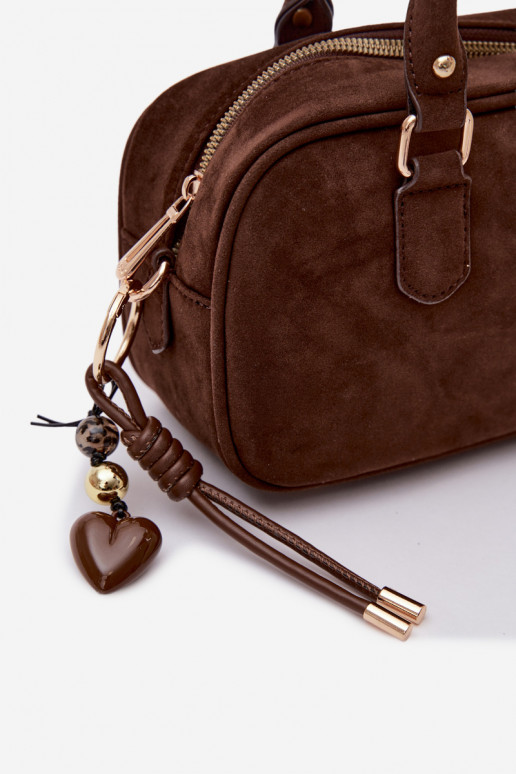 Small Eco Suede Box Bag Chocolate Annelle