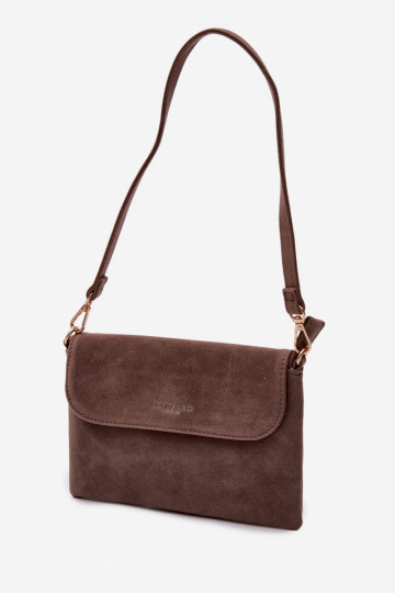 Small Crossbody Bag Made of Eco Suede Dark Beige Lucelle 2