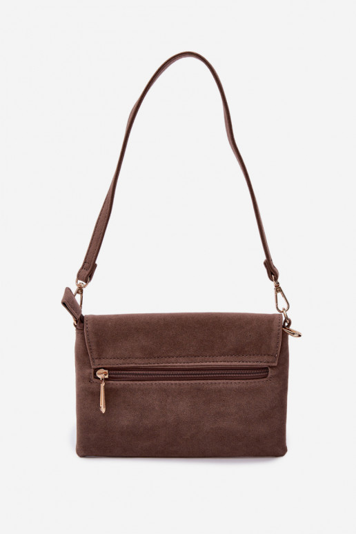 Small Crossbody Bag Made of Eco Suede Dark Beige Lucelle