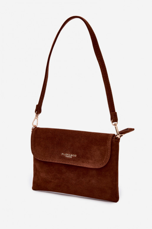 Small Crossbody Bag Eco Suede Camel Lucelle