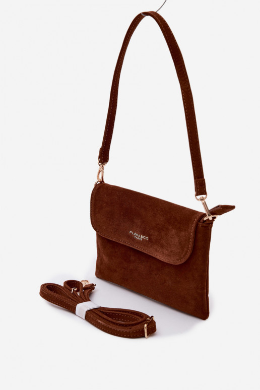 Small Crossbody Bag Eco Suede Camel Lucelle