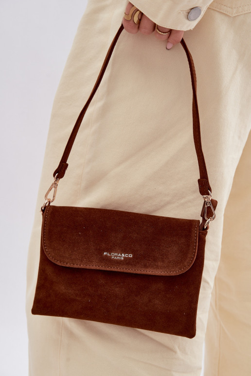 Small Crossbody Bag Eco Suede Camel Lucelle