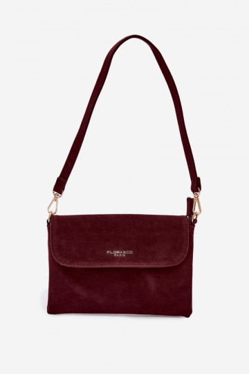 Small Crossbody Bag Made of Eco Suede Bordeaux Lucelle