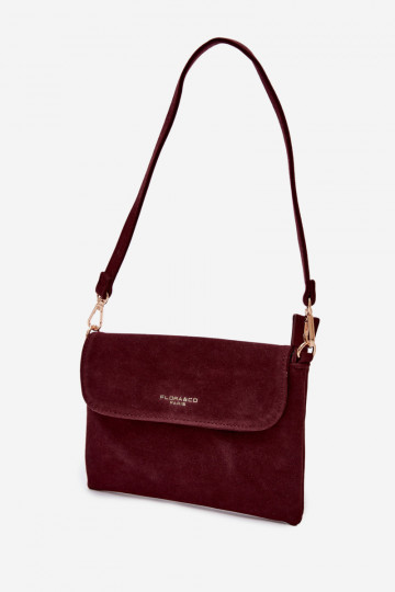 Small Crossbody Bag Made of Eco Suede Bordeaux Lucelle 2