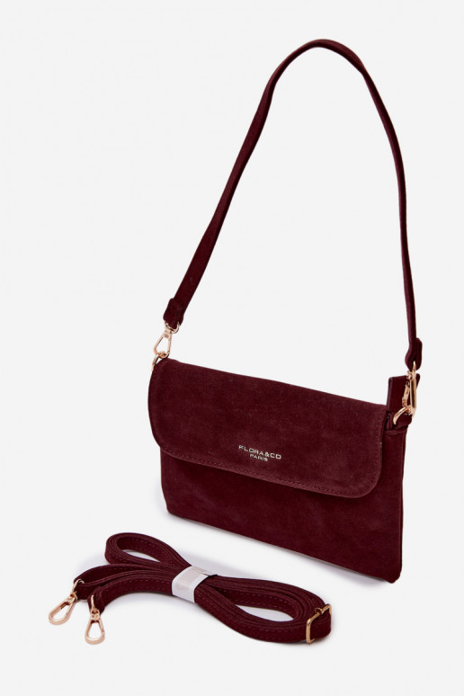Mała Torebka ListonoszkawithEko Zamszu Bordowa Lucelle