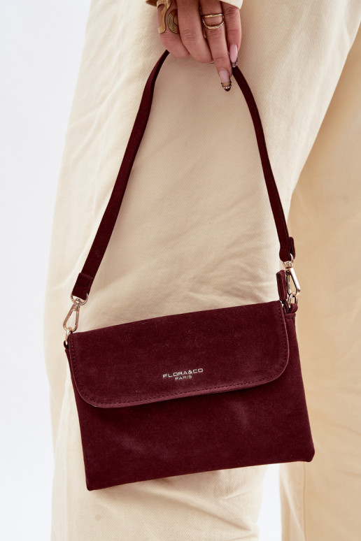 Small Crossbody Bag Made of Eco Suede Bordeaux Lucelle