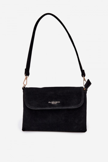 Small Crossbody Bag Made of Eco Suede Black Lucelle