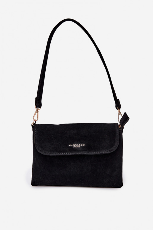 Small Crossbody Bag Made of Eco Suede Black Lucelle