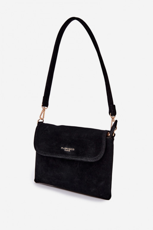 Small Crossbody Bag Made of Eco Suede Black Lucelle