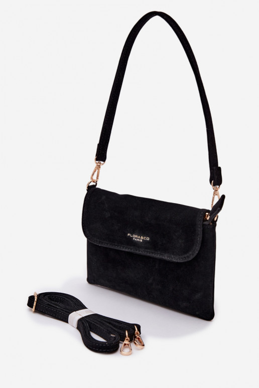 Small Crossbody Bag Made of Eco Suede Black Lucelle